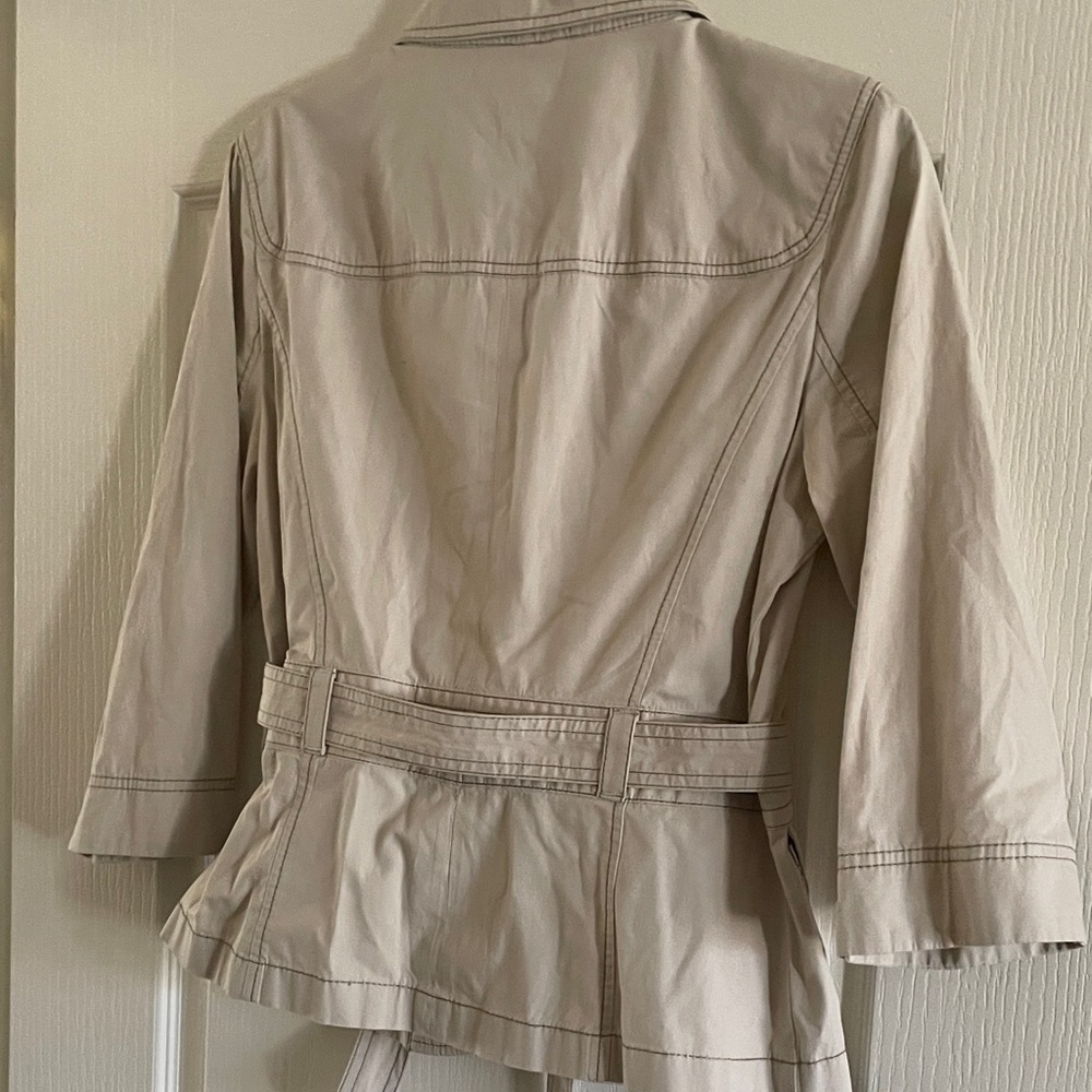 LOFT Beige Utility Jacket with Belt - Picture 4 of 5